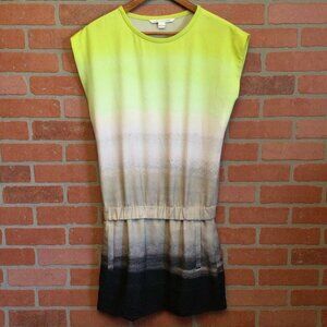 Diane Von Furstenberg yellow & grey ombré Drop Waist Dress Size 2